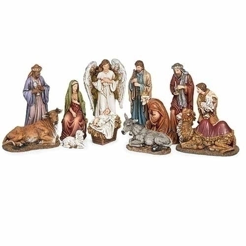 Nativity 12 Piece with Kings, Animals, and Shepherd 7"