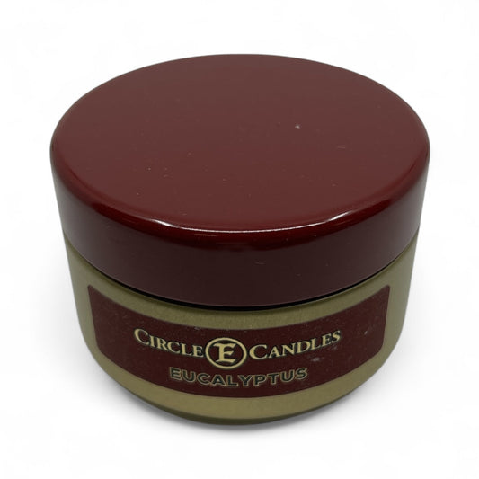 Circle E Candles, Eucalyptus Scent, Extra Small Size Travel Tin Candle, 4oz, 1 Wick