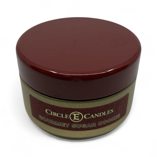 Circle E Candles, Gourmet Sugar Cookies Scent, Extra Small Size Travel Tin Candle, 4oz, 1 Wick