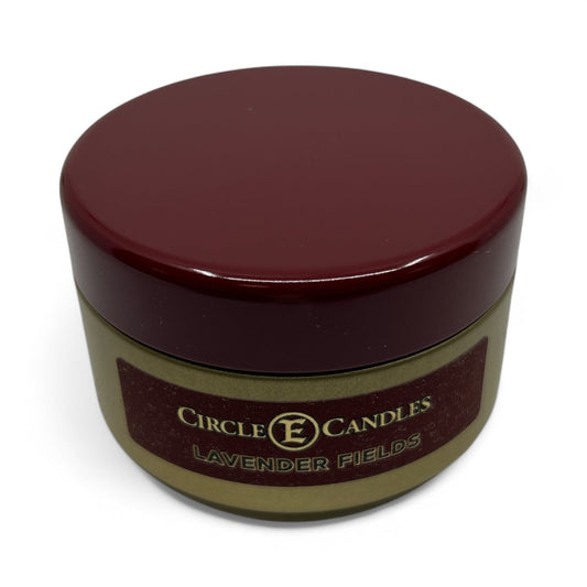 Circle E Candles, Lavender Fields Scent, Extra Small Size Travel Tin Candle, 4oz, 1 Wick