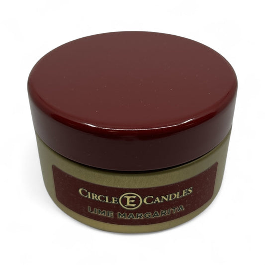 Circle E Candles, Lime Margarita Scent, Extra Small Size Travel Tin Candle, 4oz, 1 Wick