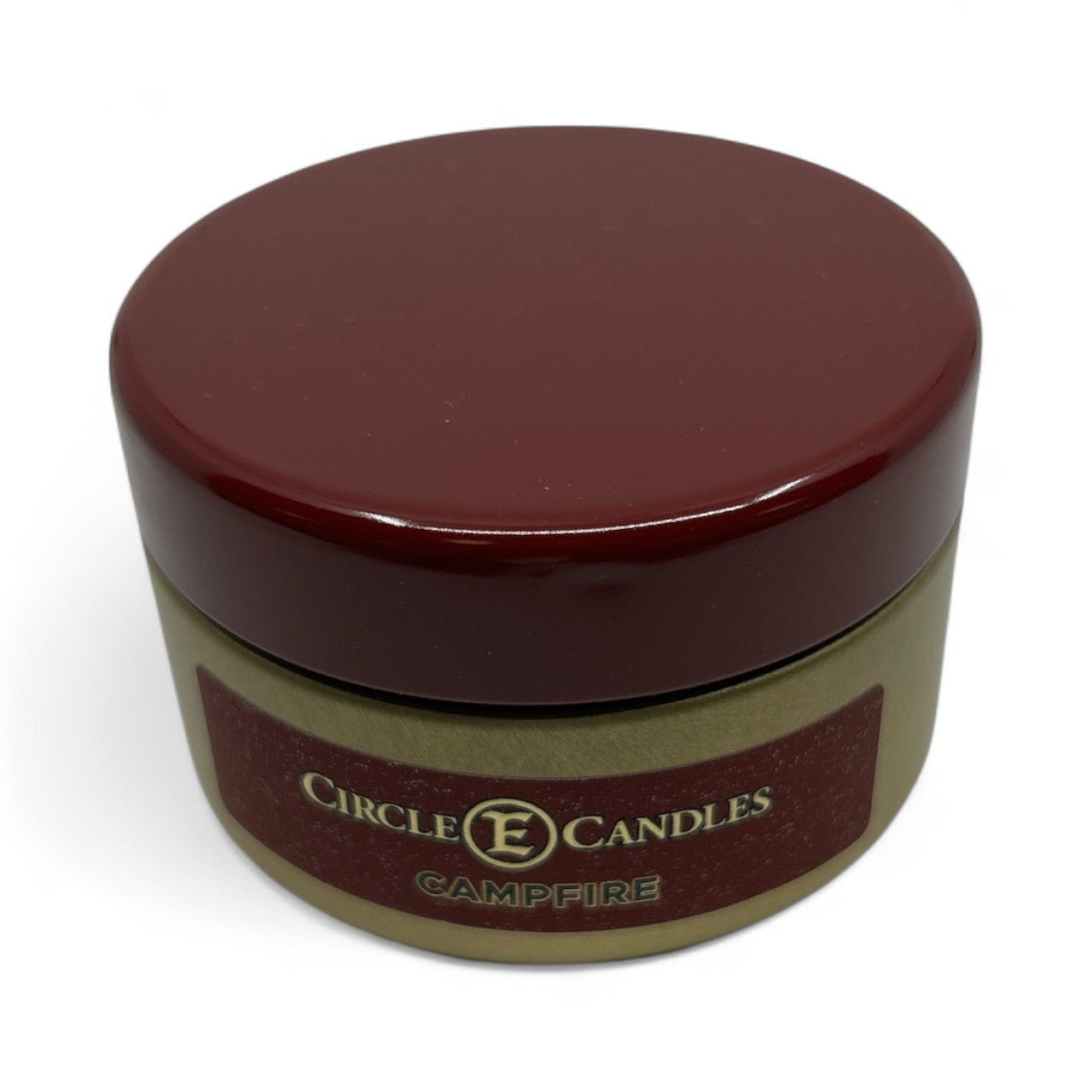 Circle E Candles, Campfire Scent, Extra Small Size Travel Tin Candle, 4oz, 1 Wick