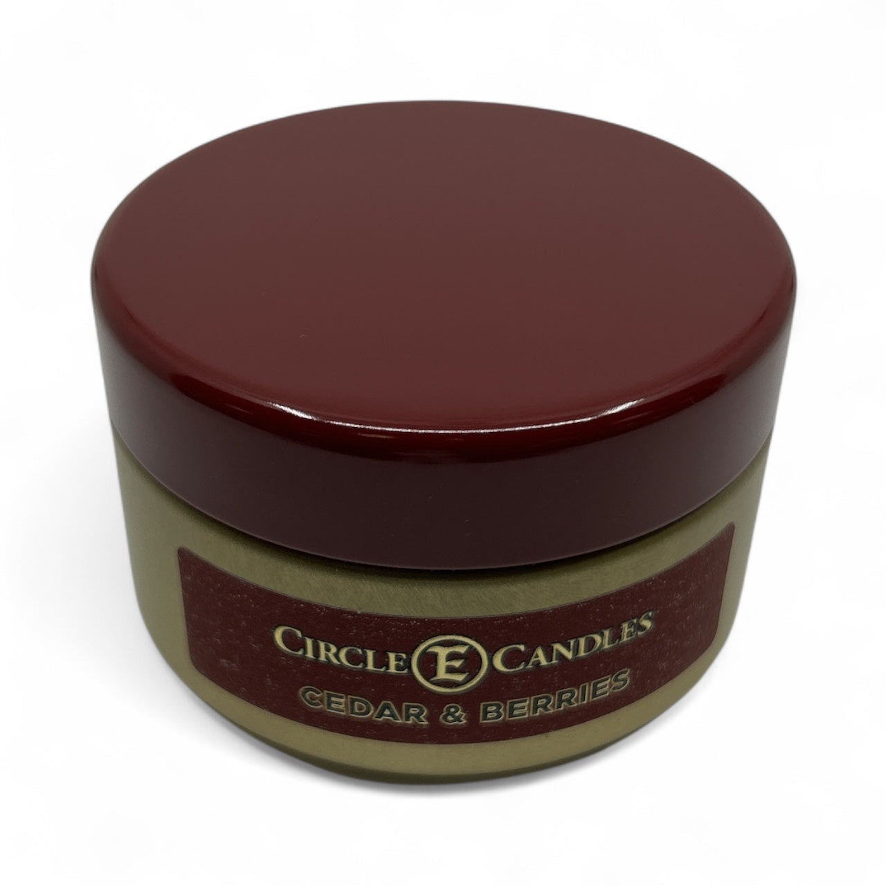 Circle E Candles, Cedar and Berries Scent, Extra Small Size Travel Tin Candle, 4oz, 1 Wick