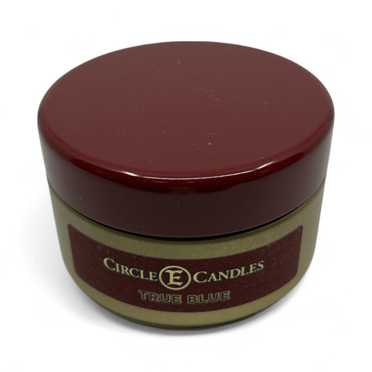 Circle E Candles, True Blue Scent, Extra Small Size Travel Tin Candle, 4oz, 1 Wick