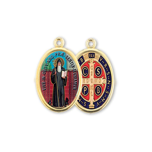 1" ST BENEDICT GOLD PICTURE MEDAL