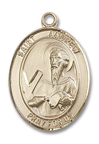 Extel Large Oval 14kt Gold Filled St. Andrew the Apostle Medal, Made in USA