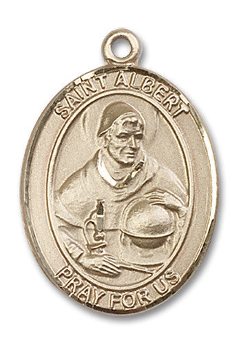 Extel Large Oval 14kt Gold Filled St. Albert the Great Medal, Made in USA