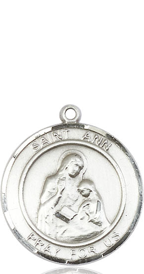 Extel Large Round Pewter St. Ann Medal Pendant, Made in USA