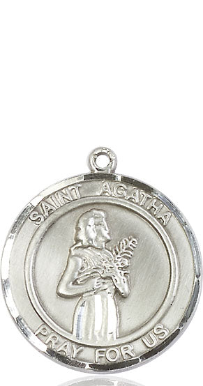 Extel Large Round Pewter St. Agatha Medal Pendant, Made in USA