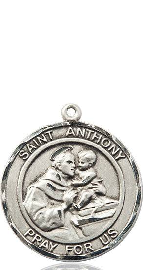 Extel Large Round Pewter St. Anthony of Padua Medal Pendant, Made in USA