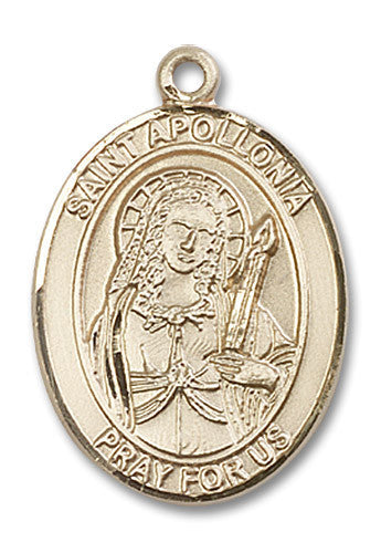 Extel Large Oval 14kt Gold Filled St. Apollonia Medal, Made in USA
