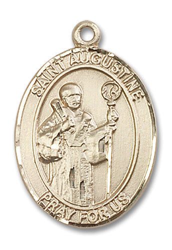 Extel Large Oval 14kt Gold Filled St. Augustine Medal, Made in USA