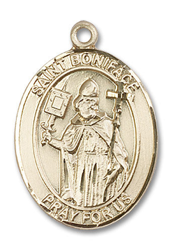 Extel Large Oval 14kt Gold Filled St. Boniface Medal, Made in USA