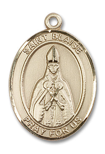 Extel Large Oval 14kt Gold Filled St. Blaise Medal, Made in USA