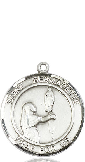 Extel Large Round Pewter St. Bernadette Medal Pendant, Made in USA