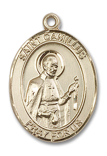 Extel Large Oval 14kt Gold Filled St. Camillus of Lellis Medal, Made in USA