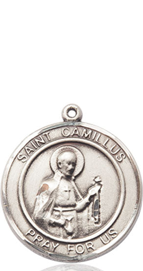 Extel Large Round Pewter St. Camillus of Lellis Medal Pendant, Made in USA