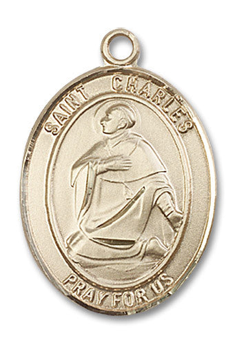 Extel Large Oval 14kt Gold Filled St. Charles Borromeo Medal, Made in USA