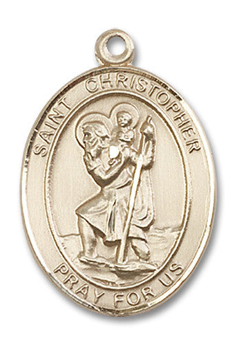 Extel Large Oval 14kt Gold Filled St. Christopher Medal, Made in USA