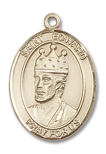 Extel Large Oval 14kt Gold Filled St. Edward the Confessor Medal, Made in USA