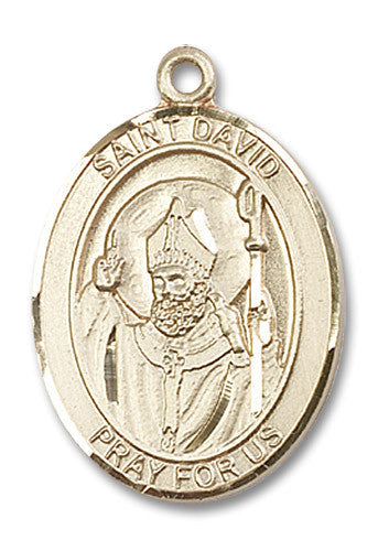 Extel Large Oval 14kt Gold Filled St. David of Wales Medal, Made in USA