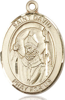 Extel Large Oval 14kt Gold Filled St. David of Wales Medal, Made in USA