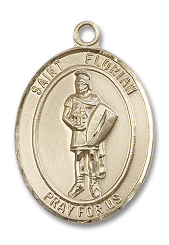 Extel Large Oval 14kt Gold Filled St. Florian Medal, Made in USA