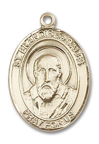 Extel Large Oval 14kt Gold Filled St. Francis de Sales Medal, Made in USA
