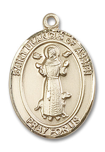 Extel Large Oval 14kt Gold Filled St. Francis of Assisi Medal, Made in USA