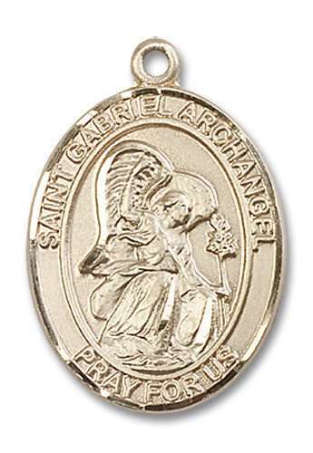 Extel Large Oval 14kt Gold Filled St. Gabriel the Archangel Medal, Made in USA