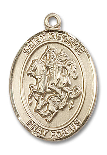 Extel Large Oval 14kt Gold Filled St. George Medal, Made in USA