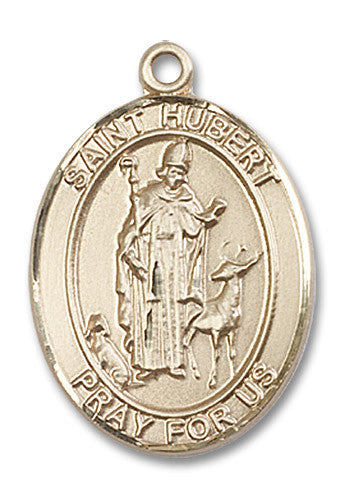 Extel Large Oval 14kt Gold Filled St. Hubert of Liege Medal, Made in USA