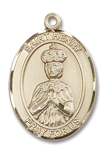 Extel Large Oval 14kt Gold Filled St. Henry II Medal, Made in USA
