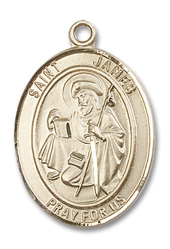 Extel Large Oval 14kt Gold Filled St. James the Greater Medal, Made in USA