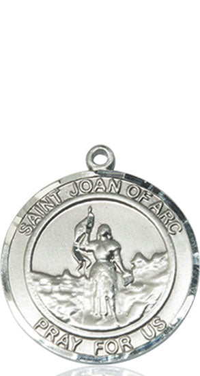 Extel Large Round Pewter St. Joan of Arc Medal Pendant, Made in USA