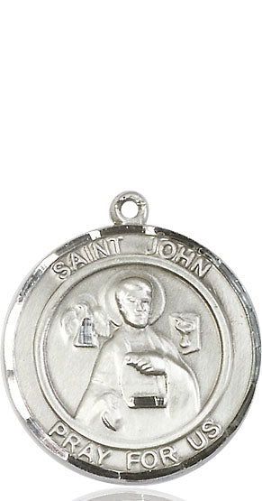 Extel Large Round Pewter St. John the Apostle Medal Pendant, Made in USA