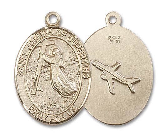 Extel Large Oval 14kt Gold Filled St. Joseph of Cupertino Medal, Made in USA