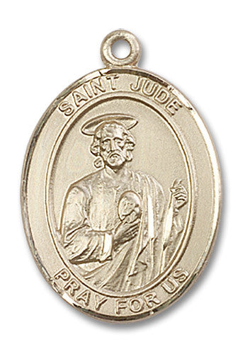 Extel Large Oval 14kt Gold Filled St. Jude Medal, Made in USA