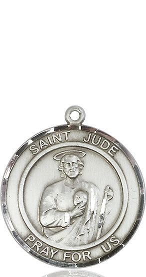 Extel Large Round Pewter St. Jude Medal Pendant, Made in USA