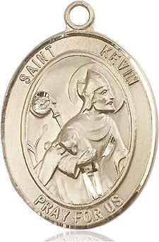 Extel Large Oval 14kt Gold Filled St. Kevin Medal, Made in USA