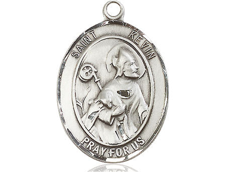 Extel Large Oval Pewter St. Kevin Medal, Made in USA