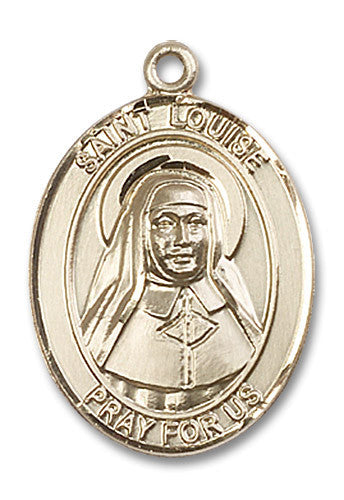 Extel Large Oval 14kt Gold Filled St. Louise de Marillac Medal, Made in USA
