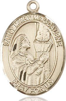 Extel Large Oval 14kt Gold Filled St. Mary Magdalene Medal, Made in USA