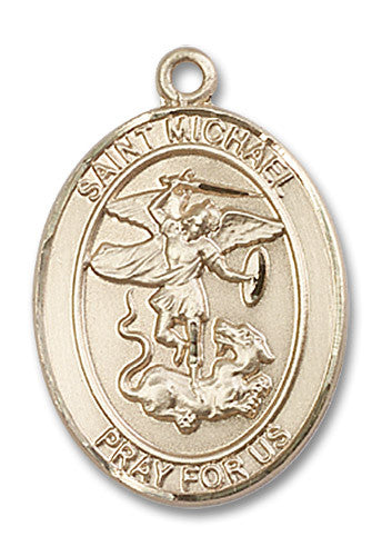 Extel Large Oval 14Kt Gold Filled St. Michael the Archangel  Medal, Made in USA