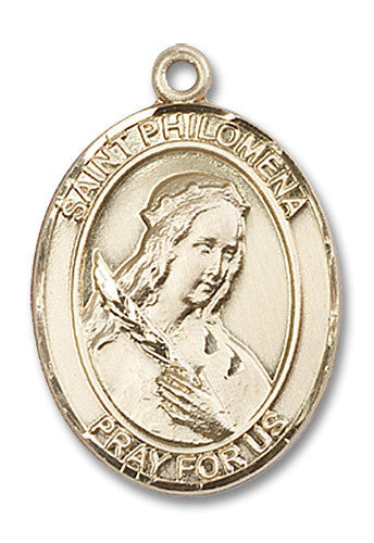 Extel Large Oval 14kt Gold Filled St. Philomena Medal, Made in USA