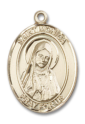 Extel Large Oval 14kt Gold Filled St. Monica Medal, Made in USA