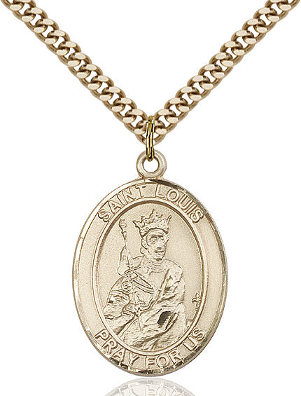 Extel Large Oval 14kt Gold Filled St. Louis Pendant with 24" chain, Made in USA