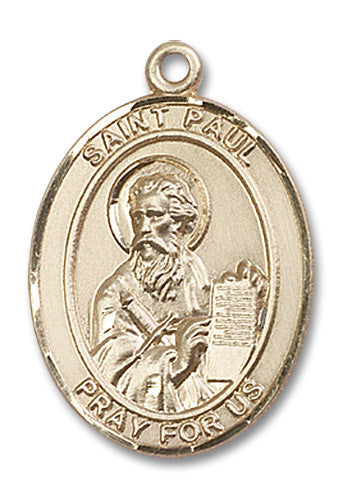 Extel Large Oval 14kt Gold Filled St. Paul the Apostle Medal, Made in USA