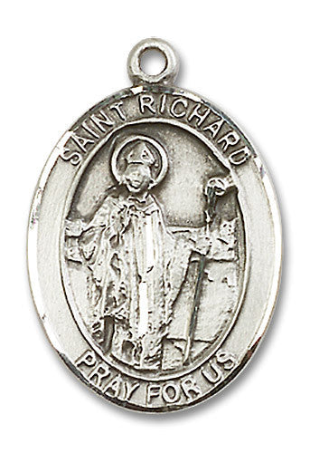 Extel Large Oval Sterling Silver St. Richard Medal, Made in USA
