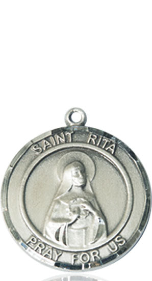 Extel Large Round Pewter St. Rita of Cascia Medal Pendant, Made in USA